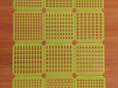 Sprinkles Stencil Christmas set of 12 pieces 3D Print Model