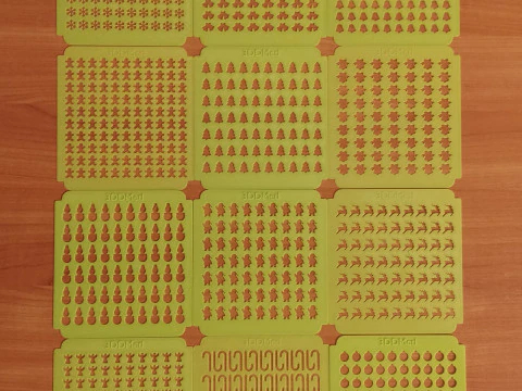 Sprinkles Stencil Navidad set de 12 piezas Modelo de impresión 3D