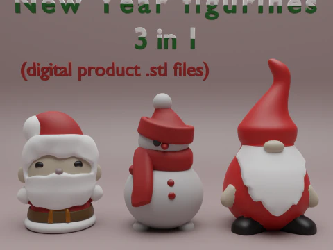 Kabouter Kerstman Sneeuwman 3D printmodel