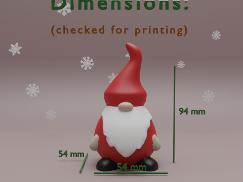 Gnome Santa Snowman 3Dプリントモデル