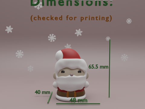 Gnome Santa Snowman 3Dプリントモデル