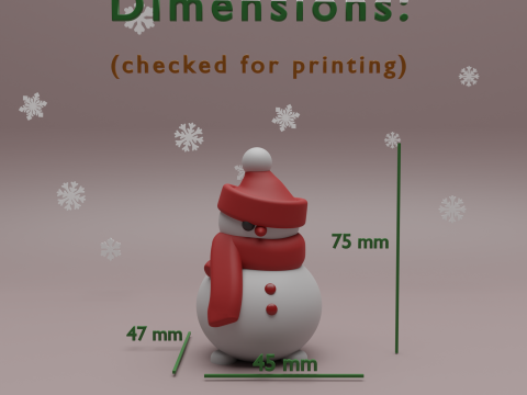 Gnome Santa Snowman 3Dプリントモデル