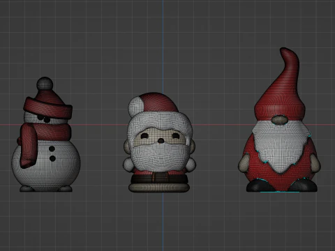 Гном Санта-Снеговик 3D Принт Модель