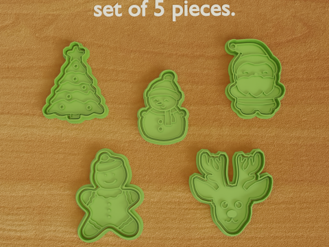 Cookie cutters Set of 5 pieces 3D Принт Модель