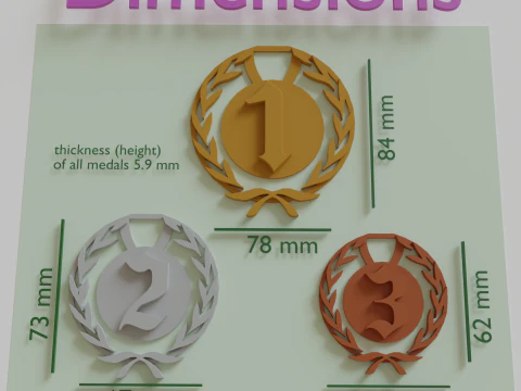 Medalhas Modelo de Impressão 3D