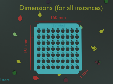 Sprinkle Stencil fruits Design Set of 10 pieces STL file for 3D printing Model Cetak 3D