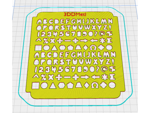 Sprinkle stencil alphabet design 3D-printmodel