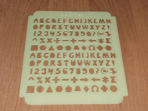 Sprinkle stencil alphabet design 3D-printmodel