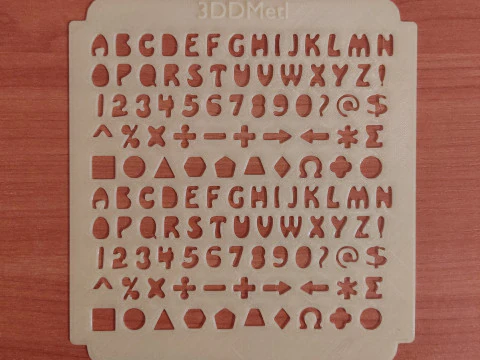 Sprinkle stencil alphabet design 3D Print Model