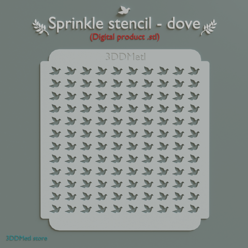 Sprinkle stencil - Dove Modelo de Impressão 3D .c4d .max .obj .3ds .fbx .stl .blend 