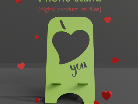 Phone stand i love you digital product stl files Modello di stampa 3D
