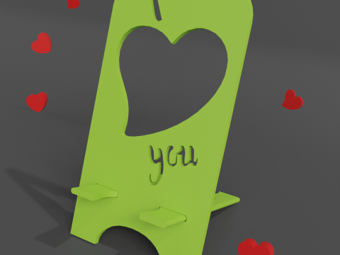 Phone stand i love you digital product stl files 3D-Druckmodell