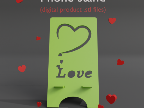 Phone stand Love digital product stl files Modello di stampa 3D