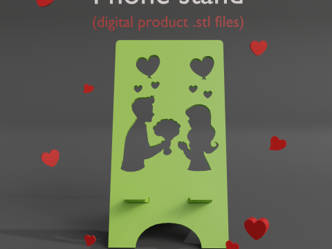 Phone stand Him and Her digital product stl files Modello di stampa 3D