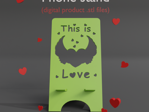 Phone stand this is love digital product stl files Modello di stampa 3D