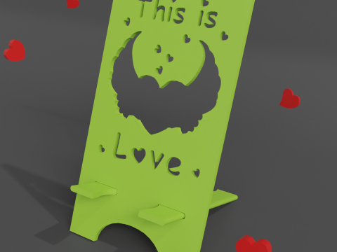 Phone stand this is love digital product stl files 3D-Druckmodell