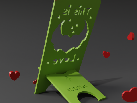 Phone stand this is love digital product stl files 3D-Druckmodell