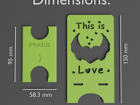 Phone stand this is love digital product stl files 3D-Druckmodell