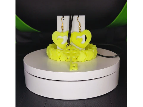Valentines Day Jewelry Set Prints without supports 3D Print Model