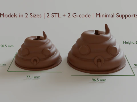 Poop-shaped piggy bank stl gcode files for 3d printing 3D Print Model