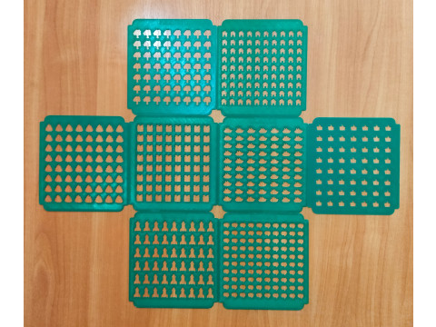 Sprinkles Stencil set 0f 8 pieces STL files for 3D printing Modello di stampa 3D