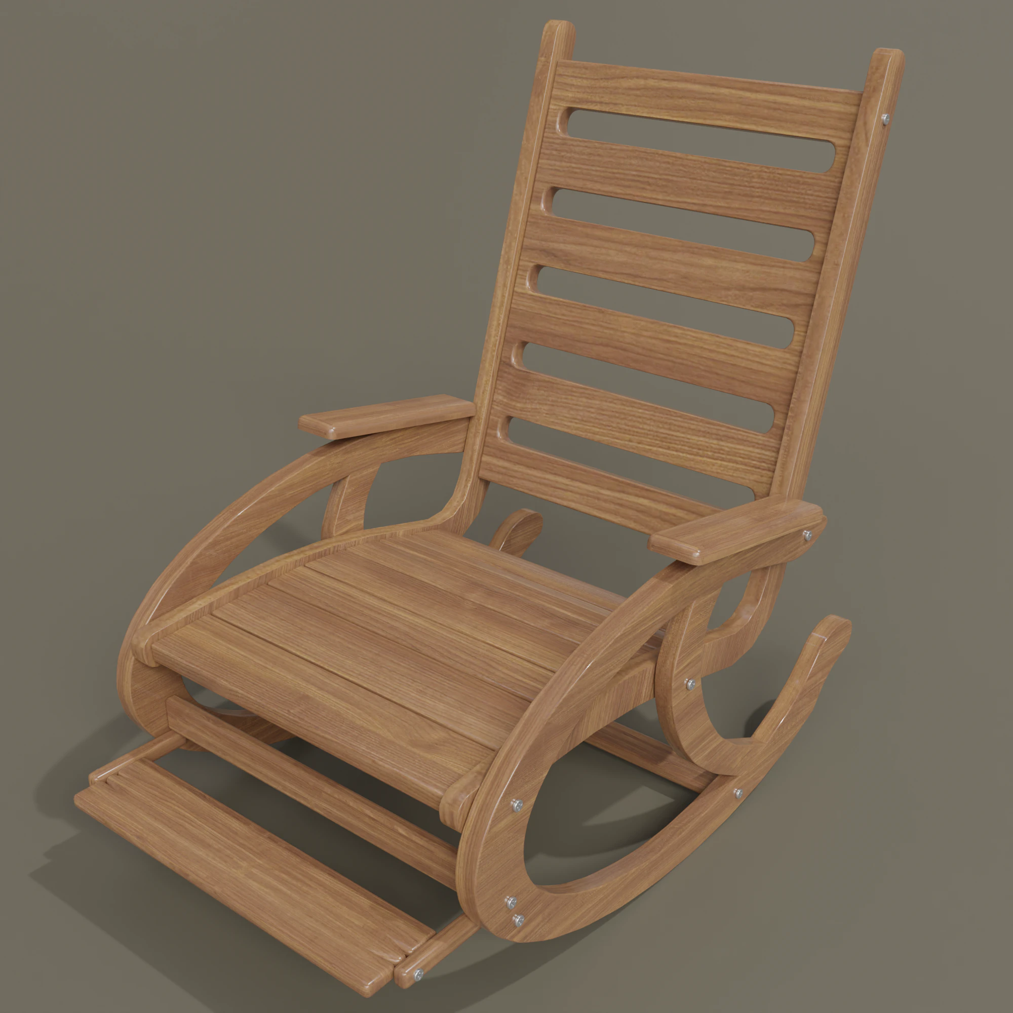 Rocking chair 3D Print Model .c4d .max .obj .3ds .fbx .stl .blend 