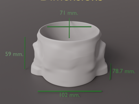 Flowerpot ashtray organizer STL files for 3D printing 3Dプリントモデル