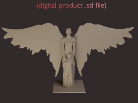 Figurine - angel with child 3D Print Model