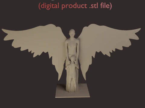 Статуэтка - ангелочек с ребенком 3D Принт Модель