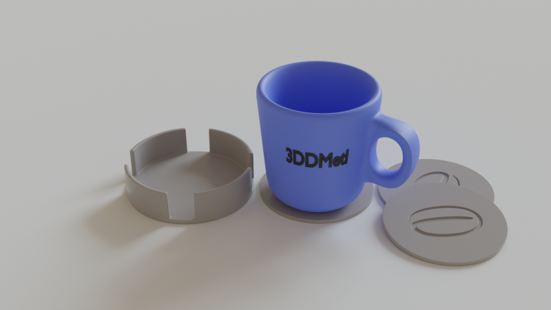 Coffee Cup Coasters Stand stl files for 3d printing 3D 打印模型 .c4d .max .obj .3ds .fbx .stl .blend 