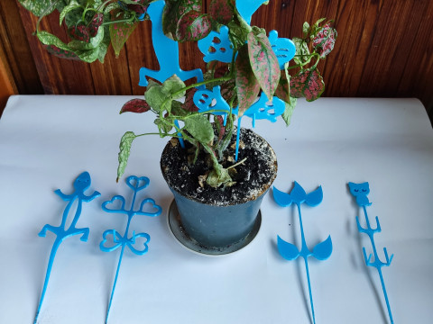Whimsical Plant Stakes STL files for 3D Print Modello di stampa 3D