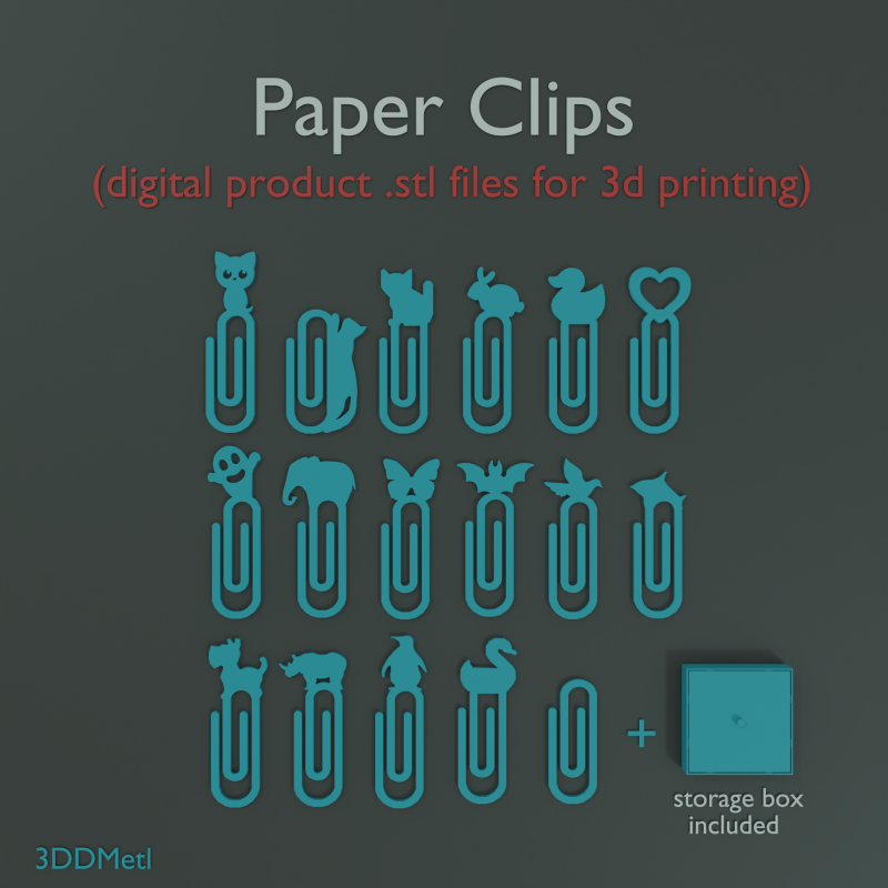 Paper Clips Model Cetak 3D .c4d .max .obj .3ds .fbx .stl .blend 
