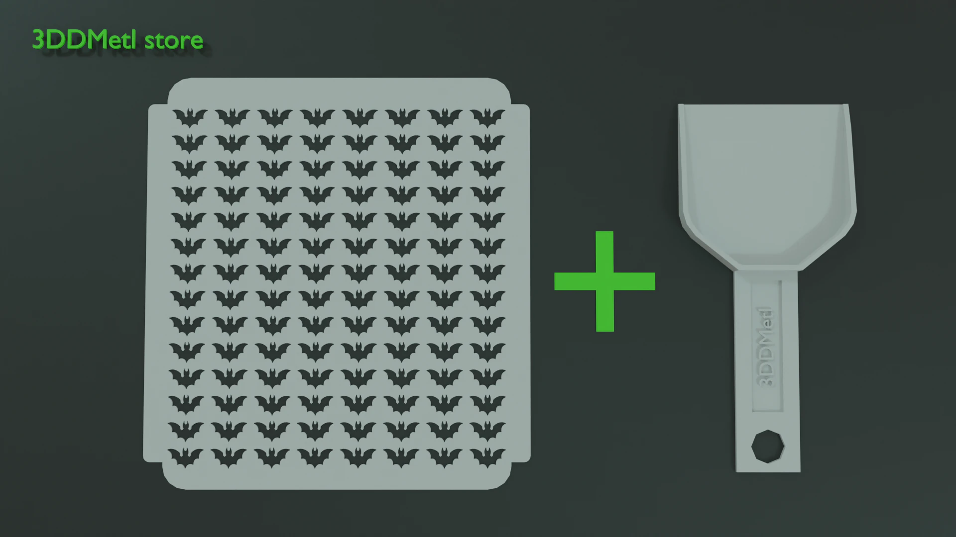 Sprinkle Stencil Bat Design 3D Print Model .c4d .max .obj .3ds .fbx .stl .blend 