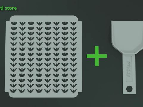 Посипати трафарет Дизайн кажана 3D Принт Модель