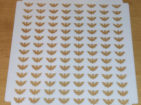 Sprinkle Stencil Bat Design 3D Print Model