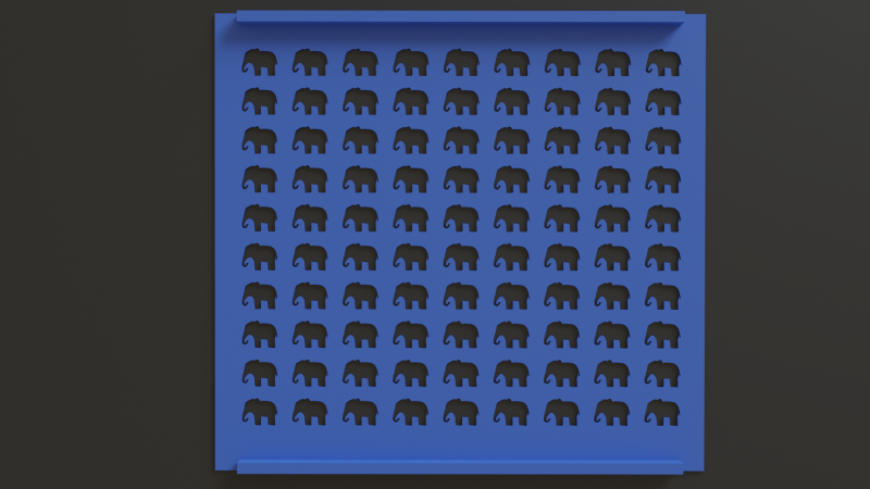 Sprinkle Stencil Elephant Design 3D 打印模型 .c4d .max .obj .3ds .fbx .stl .blend