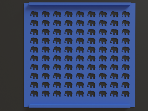 Sprinkle Stencil Elephant Design 3Dプリントモデル