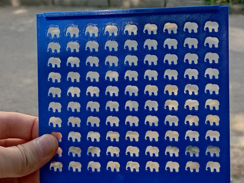 Sprinkle Stencil Elephant Design 3D Print Model