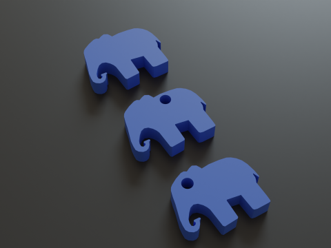 Sprinkle Stencil Elephant Design 3D 打印模型