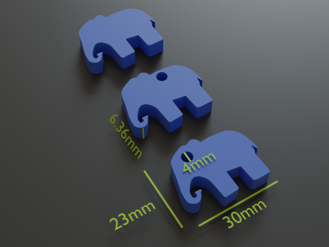 Sprinkle Stencil Elephant Design 3D 打印模型