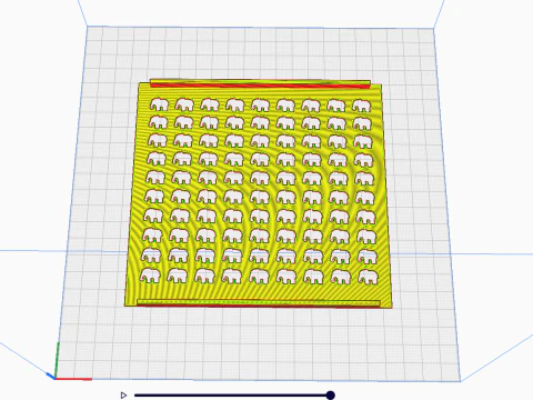 Sprinkle Stencil Elephant Design 3D Print Model