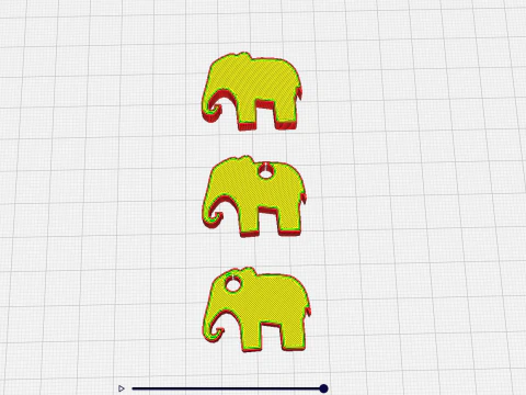 Sprinkle Stencil Elephant Design 3D Print Model