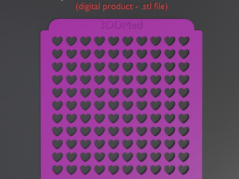 Sprinkles Stencil hearts design set 0f 5 pieces Modello di stampa 3D