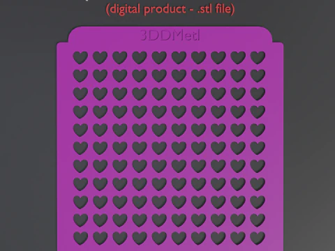 Sprinkles Stencil hearts design set 0f 5 pieces 3D Print Model