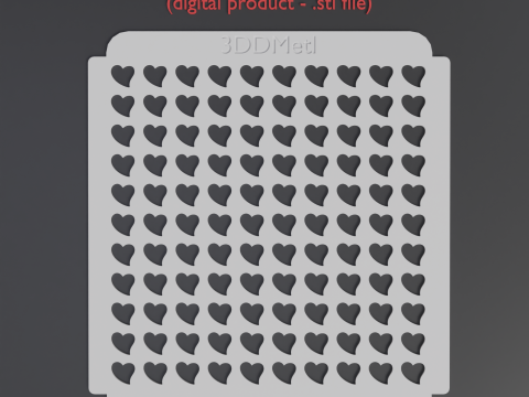 Sprinkles Stencil hearts design set 0f 5 pieces Modello di stampa 3D