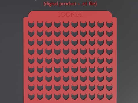 Sprinkles Stencil hearts design set 0f 5 pieces Modello di stampa 3D