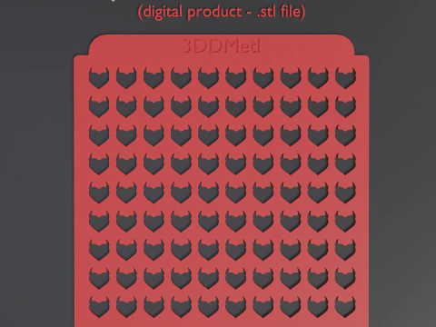 Sprinkles Stencil hearts design set 0f 5 pieces 3D Print Model