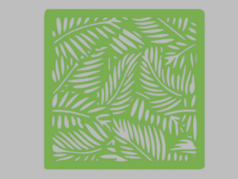 Stencil Leaves design 3D Print Model