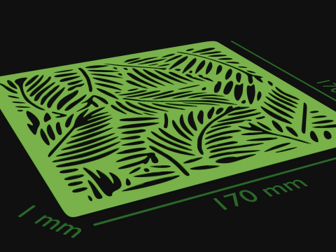 Stencil Leaves design 3D Принт Модель
