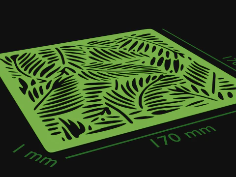 Stencil Leaves design 3D Print Model